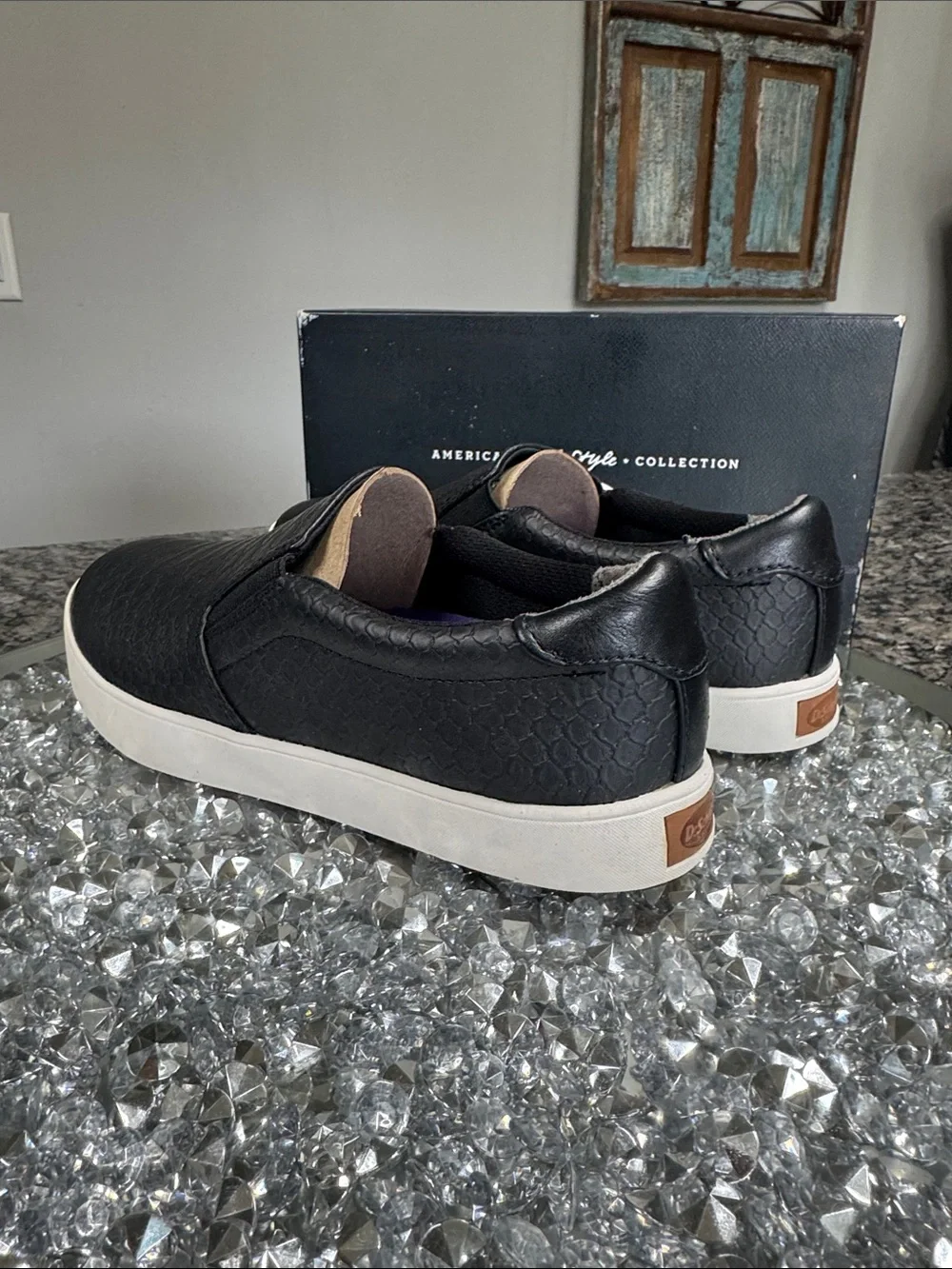 Dr. Scholl's Black Slip-On Loafers with White Sole
